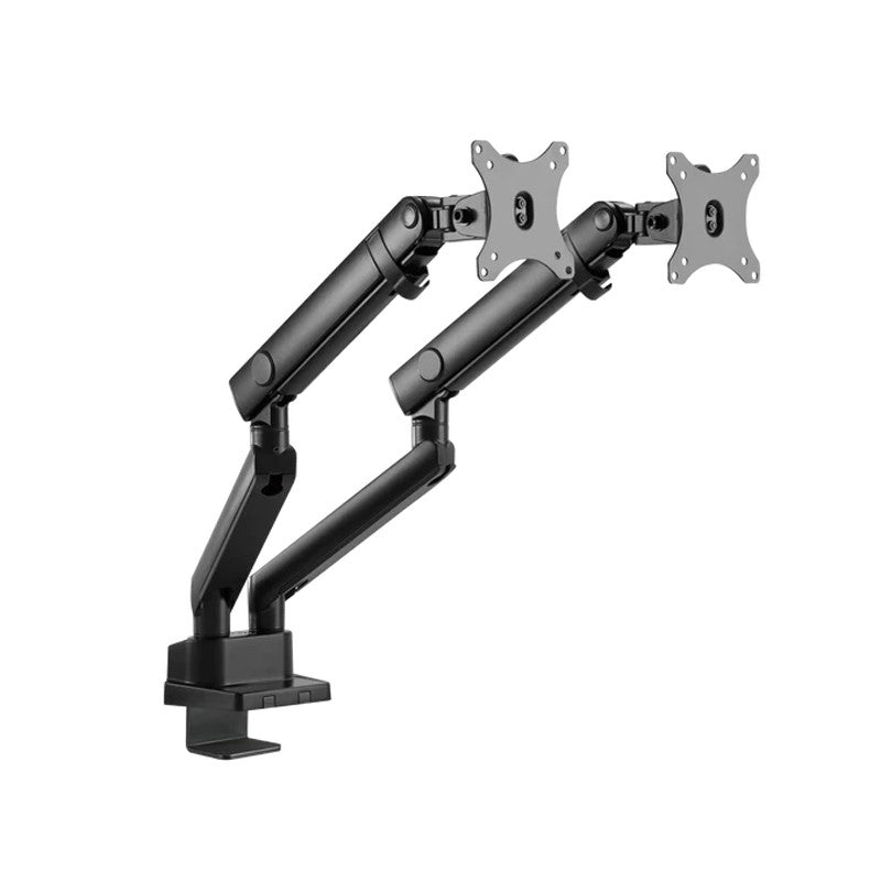 Twisted Minds Dual Slim Pole Mounted Spring Assisted Monitor Arm - Matte Black