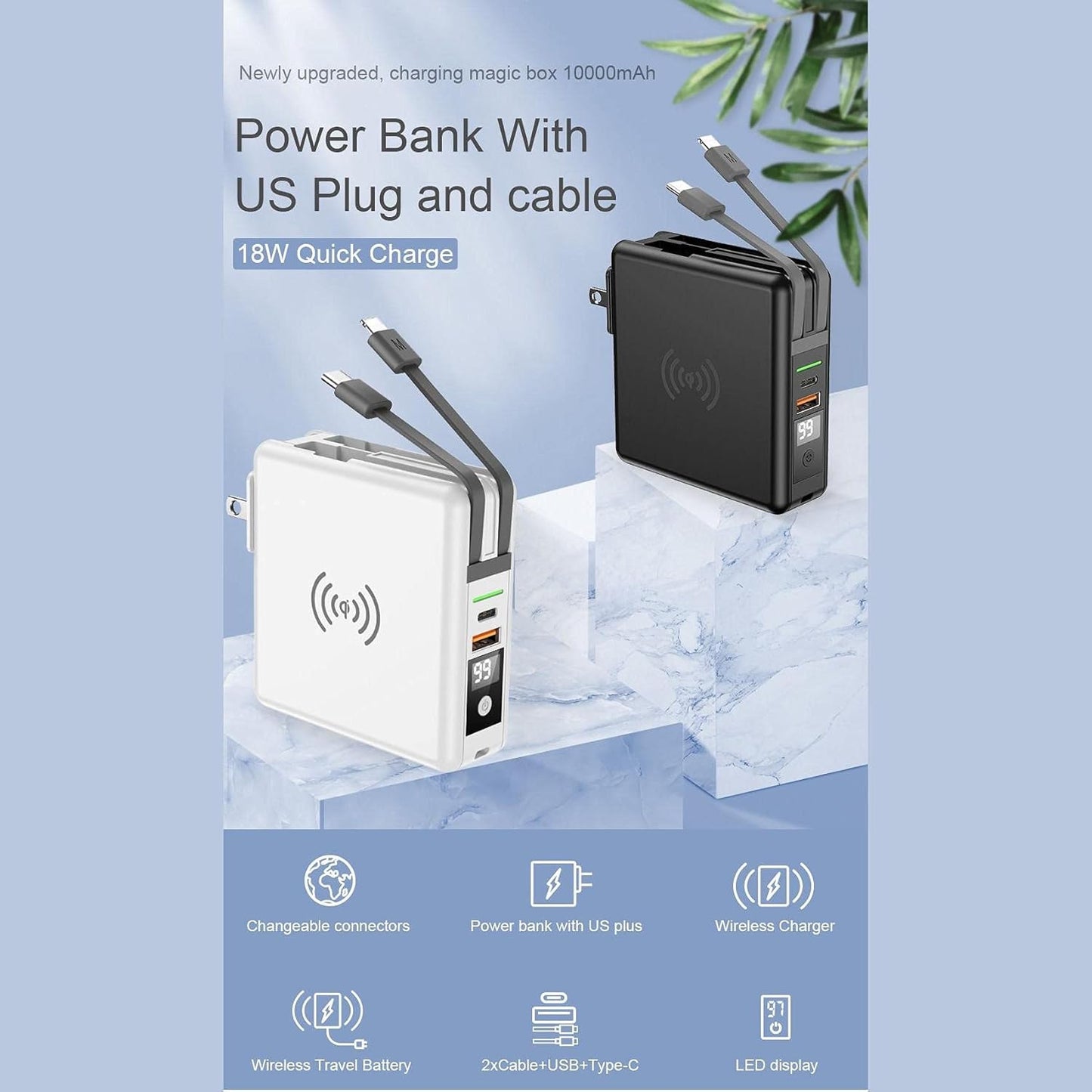 BoxWave Wireless Rejuva Wall Charger (10000mAh) (18W), Wireless Rejuva Wall Charger (10000mAh)