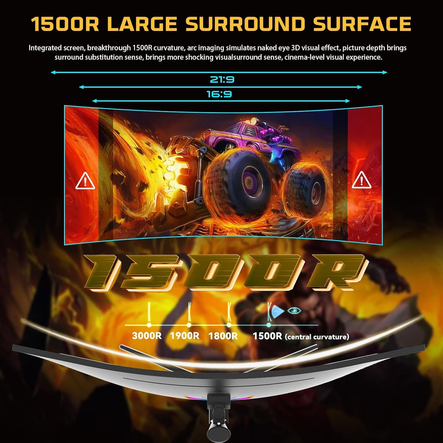 Twisted Minds TM34CWQHDVA 34-Inch Ultra-Wide Curved Gaming Monitor – WQHD 3440×1440, 180 Hz, 1 ms (OD), HDR10, 1500R Curvature, FreeSync & G-Sync Compatible, Dual HDMI 2.1, DisplayPort, Built In Speakers