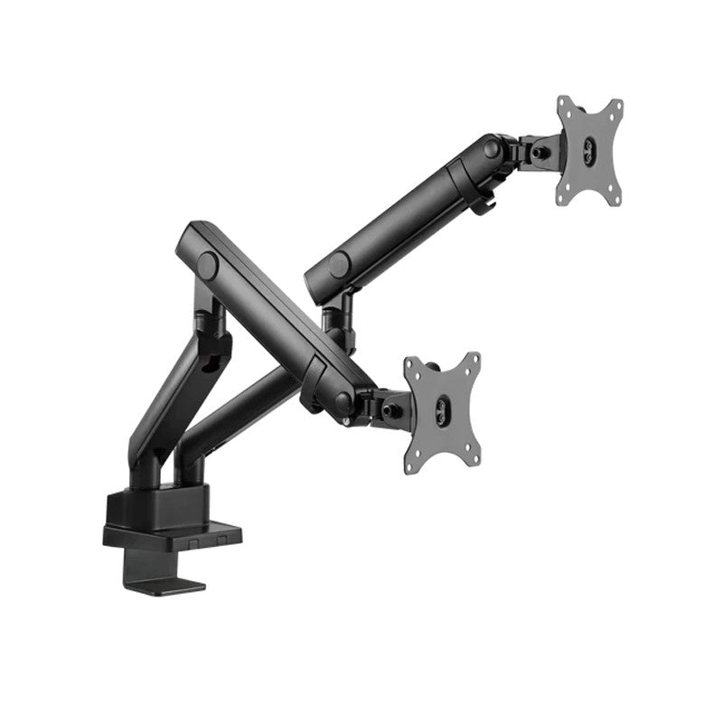 Twisted Minds Dual Slim Pole Mounted Spring Assisted Monitor Arm - Matte Black