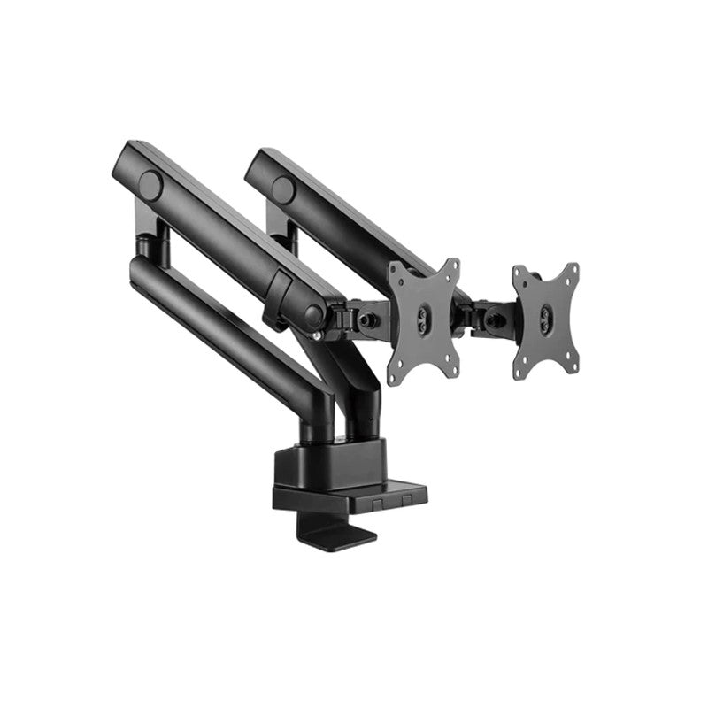 Twisted Minds Dual Slim Pole Mounted Spring Assisted Monitor Arm - Matte Black