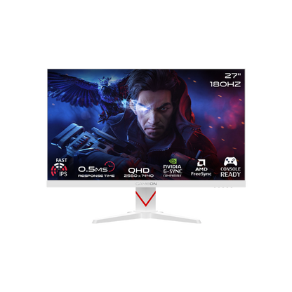 GAMEON GOAD27QHD180IPS Dominator Series 27" QHD, 180Hz, MPRT 0.5ms, HDMI 2.1, Fast IPS Gaming Monitor (Supports PS5) - White