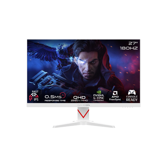 GAMEON GOAD27QHD180IPS Dominator Series 27" QHD, 180Hz, MPRT 0.5ms, HDMI 2.1, Fast IPS Gaming Monitor (Supports PS5) - White