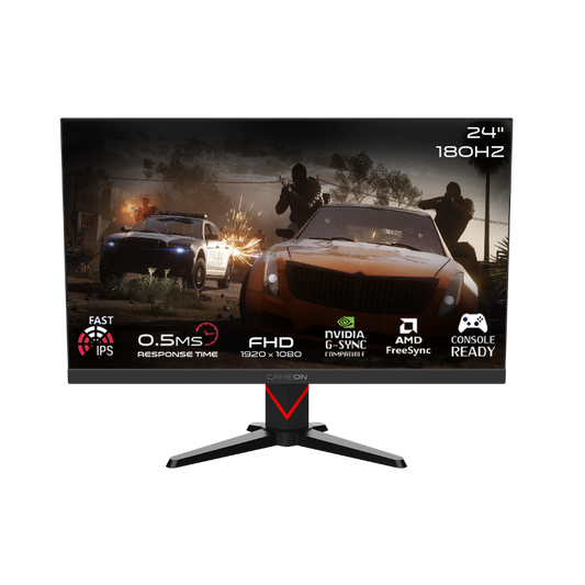 GAMEON GOMM24FHD180IPS Marksman Series 24" FHD, 180Hz, MPRT 0.5ms, HDMI 2.1, Fast IPS Gaming Monitor (Supports PS5) - Black