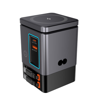 6-in-1 GaNFast 105W Charging Dock with 15W MagSafe Wireless Charger, Dual 65W USB-C Cables, LED Light & Earbuds Pad