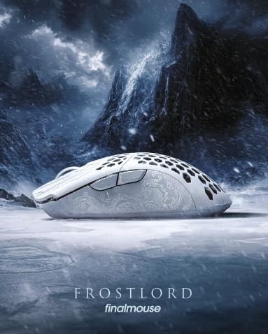 Finalmouse ULX Frostlord Wireless Gaming Mouse, Frostlord White 33g Ultra-Light Carbon Fiber Composite, 8000Hz Polling Rate, PixArt Sensor, Huano BlueShell Switches, Esports FPS Mouse (Classic)