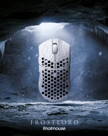 Finalmouse ULX Frostlord Wireless Gaming Mouse, Frostlord White 33g Ultra-Light Carbon Fiber Composite, 8000Hz Polling Rate, PixArt Sensor, Huano BlueShell Switches, Esports FPS Mouse (Classic)