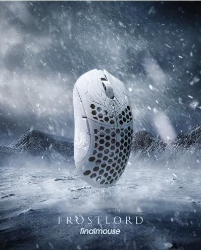 Finalmouse ULX Frostlord Wireless Gaming Mouse, Frostlord White 33g Ultra-Light Carbon Fiber Composite, 8000Hz Polling Rate, PixArt Sensor, Huano BlueShell Switches, Esports FPS Mouse (Classic)