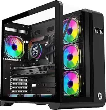 GAMEON GO-INFINITY SPCC Steel/Glass Mid Tower Gaming Case, ATX/Micro-ATX/Mini-ITX Compatible, ATX PSU, Air/Liquid Cooling, ARGB