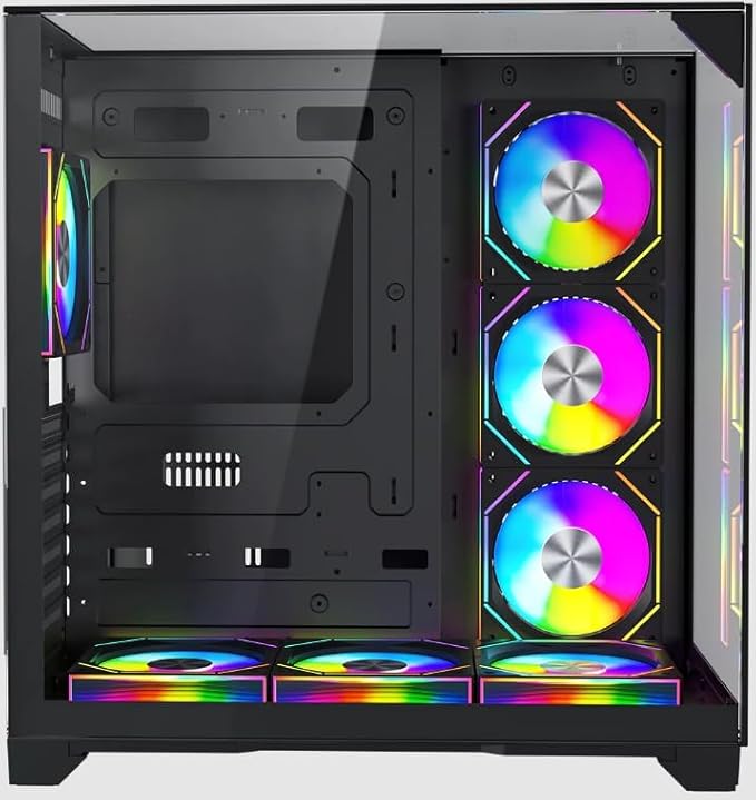 GAMEON Valkyrie I Series Mid Tower Gaming Case, ARGB+PWM Lighting, 0.8mm Tempered Glass Panel, Wide Motherboard Compatibility, Dust Filters, 360mm Water Cooling System, Durable and Aesthetic