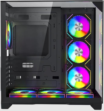 GAMEON Valkyrie I Series Mid Tower Gaming Case, ARGB+PWM Lighting, 0.8mm Tempered Glass Panel, Wide Motherboard Compatibility, Dust Filters, 360mm Water Cooling System, Durable and Aesthetic