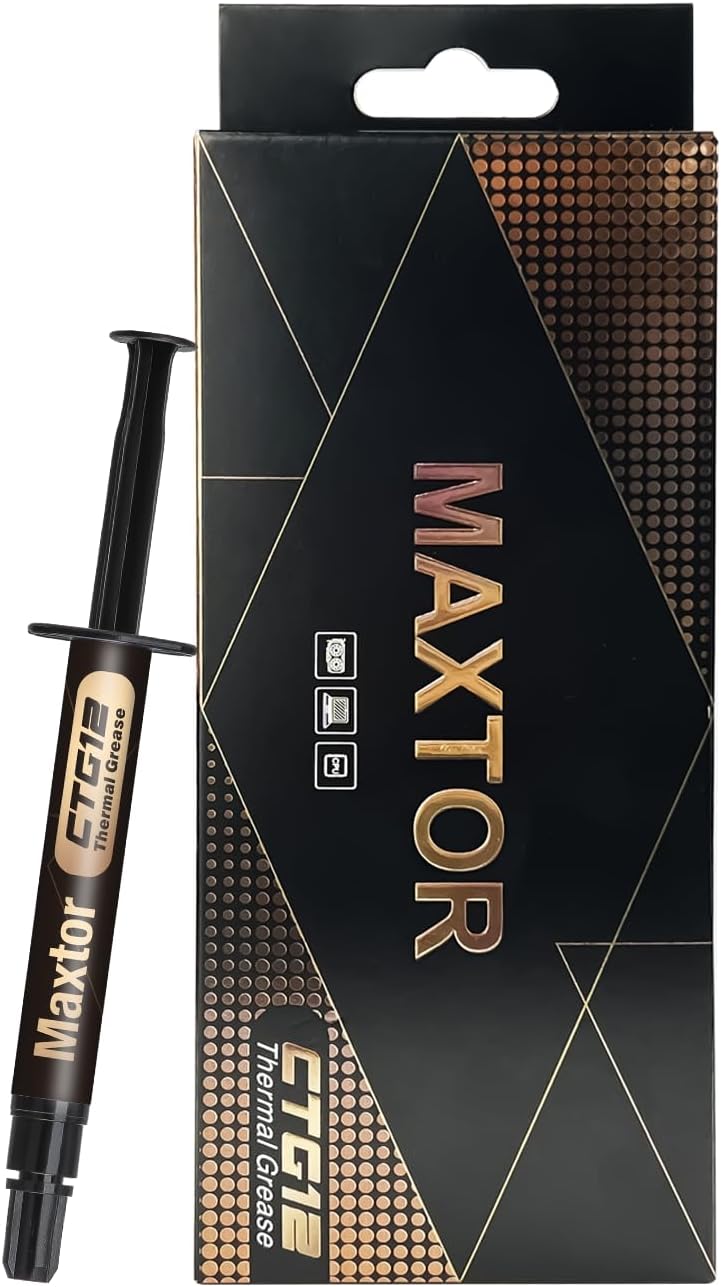 Maxtor CTG12 High Performance Thermal Paste (18 W/m.K) – Non-Conductive CPU & GPU Cooling Compound for PC, PS5, Xbox & Laptops (2g Kit)