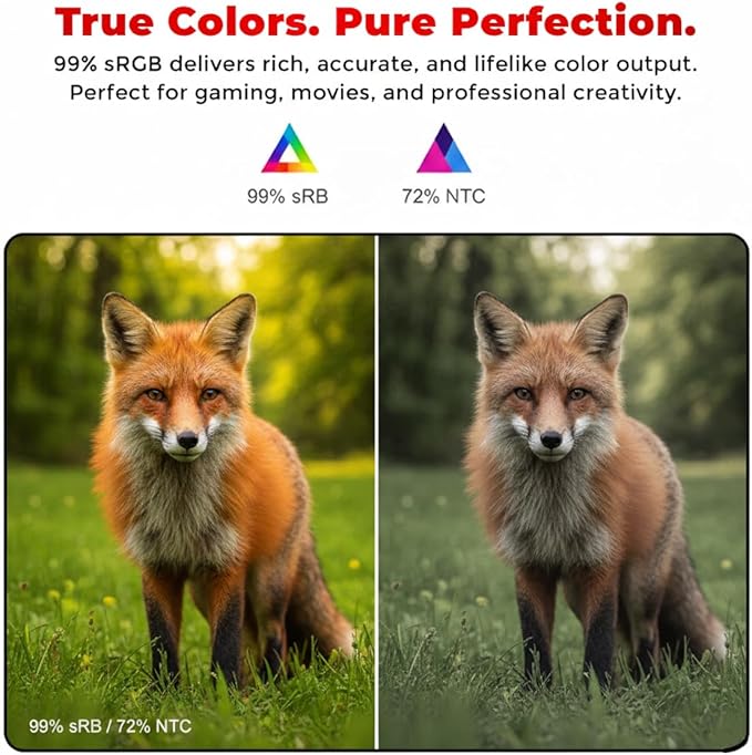 GAMEON 24 Inch Office Monitor and Gaming Monitor Full HD 1920x1080 with Adaptive‑Sync, Eye‑Care Anti‑Glare Panel, Built‑In Speakers, HDMI & VGA Connectivity, Ergonomic Tilt, for PC and Console – Black