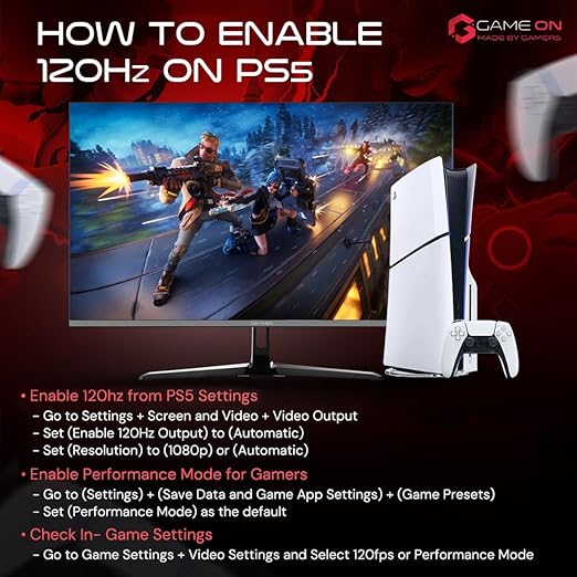 GAMEON GOES22FHD120IPS 22" FHD, 120Hz, MPRT 0.5ms, HDMI 2.1, Fast IPS Gaming Monitor (Support PS5) - Black