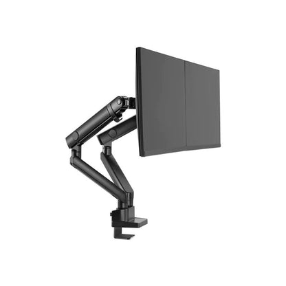 Twisted Minds Dual Slim Pole Mounted Spring Assisted Monitor Arm - Matte Black