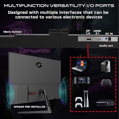 GAMEON 27 Inch FHD Gaming Monitor, 144Hz Fast IPS, 0.5ms MPRT, HDMI 2.1, FreeSync, HDR10, Frameless Design, VESA Mount, PS5 & PC Compatible – Black