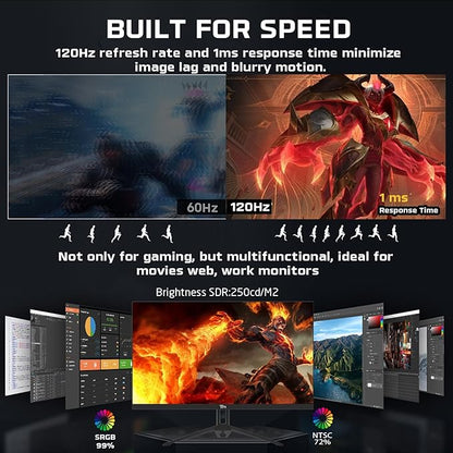 Twisted Minds TM22FHD1201PS 22” FHD Gaming Monitor – 120Hz Refresh Rate, 1ms Response Time, IPS Panel, HDMI 2.1 & DP 1.4, Adaptive Sync, Ultra-Slim Bezel – Black