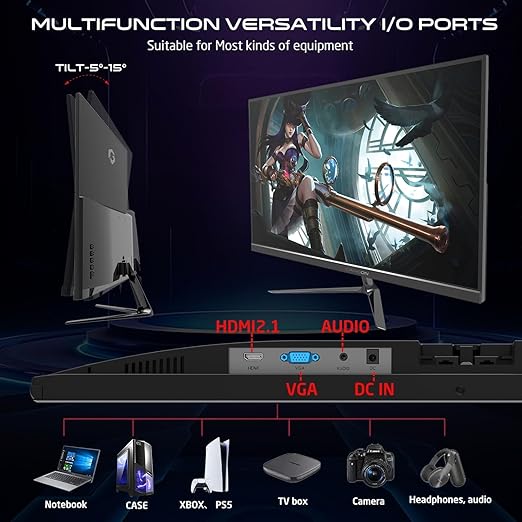 GAMEON GOES22FHD120IPS 22" FHD, 120Hz, MPRT 0.5ms, HDMI 2.1, Fast IPS Gaming Monitor (Support PS5) - Black