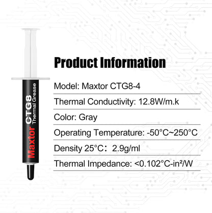 CTG08 High-Performance Thermal Computer  Paste (12.8 W/mK) – Non-Conductive CPU & GPU Thermal Compound for PC Building & Gaming