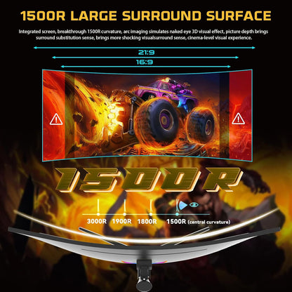 Twisted Minds TM34CWQHDVA 34-Inch Ultra-Wide Curved Gaming Monitor – WQHD 3440×1440, 180 Hz, 1 ms (OD), HDR10, 1500R Curvature, FreeSync & G-Sync Compatible, Dual HDMI 2.1, DisplayPort, Built In Speakers