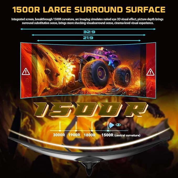 Twisted Minds TM49CDQHDVA 49" Ultra-Wide Curved Gaming Monitor – 5120×1440 WQHD, 120 Hz, 1 ms, HDR10, FreeSync/G-Sync, 1500R Curve, HDMI 2.1, USB-C 65W, Built-In Speakers