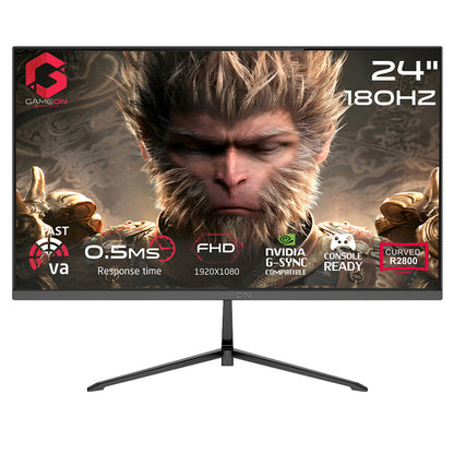 GAMEON GC24F180VA Pro Series 24" FHD, 180Hz, MPRT 0.5ms, HDMI 2.1, Fast VA Panel Curved Gaming Monitor 2800R, 16:9 (Supports PS5) - Black