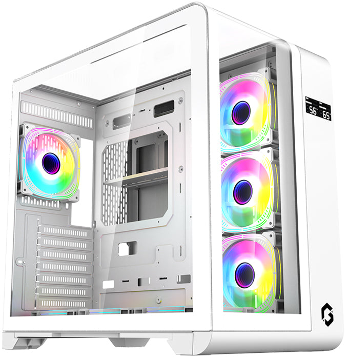 GAMEON GO-Infinity ARGB mid tower PC case - angled view