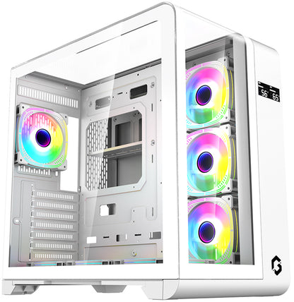 GAMEON GO-Infinity ARGB mid tower PC case - angled view