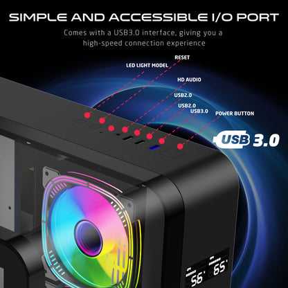 GAMEON GO-Infinity ARGB mid tower PC case - back view