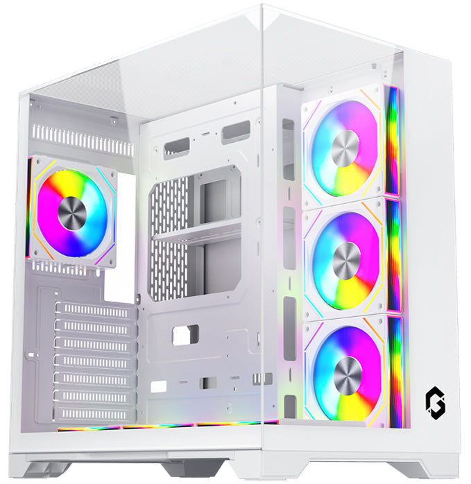 GAMEON Valkyrie I Series Mid Tower Gaming Case, ARGB+PWM Lighting, 0.8mm Tempered Glass Panel, Wide Motherboard Compatibility, Dust Filters, 360mm Water Cooling System, Durable and Aesthetic