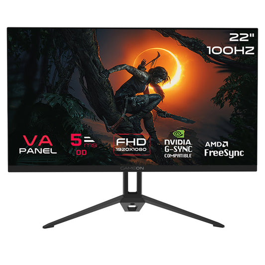 GAMEON GOB22FHD75VA Basic Series 22" FHD, 100Hz, 5ms, VA Panel Gaming Monitor - Black