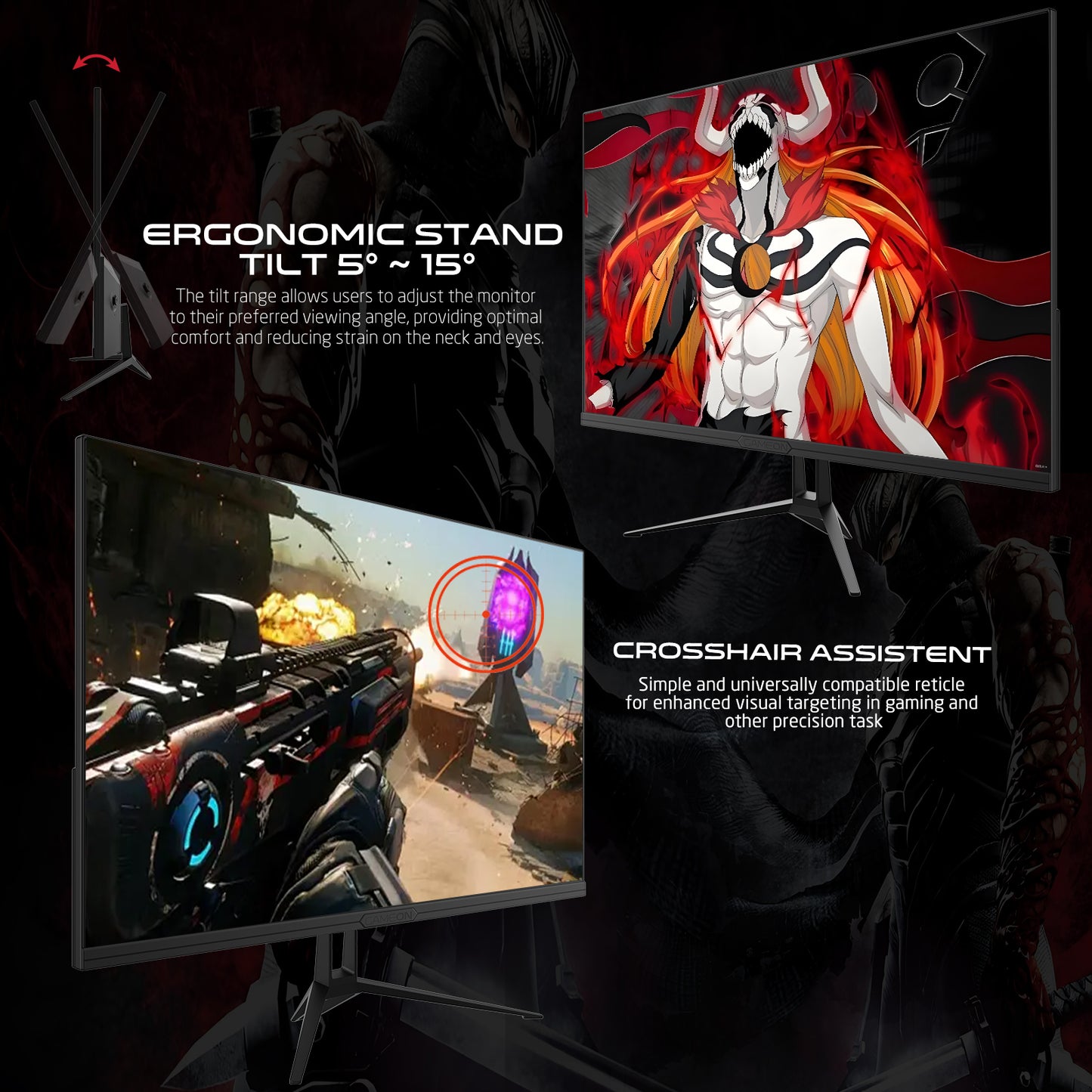 GAMEON GOVE127FHD165IPS Epic Series 27" FHD, 165Hz, 0.5ms, HDMI 2.1, Fast IPS Gaming Monitor (Supports PS5) - Black