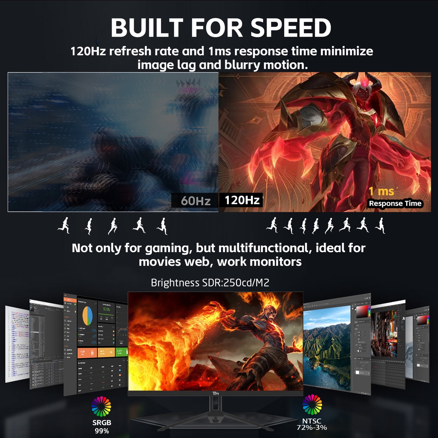 Twisted Minds ECO SERIES 24” FHD, 120hz, 1MS, HDMI 2.1 & DP 1.4 Gaming Monitor - TM24FHD120IPS