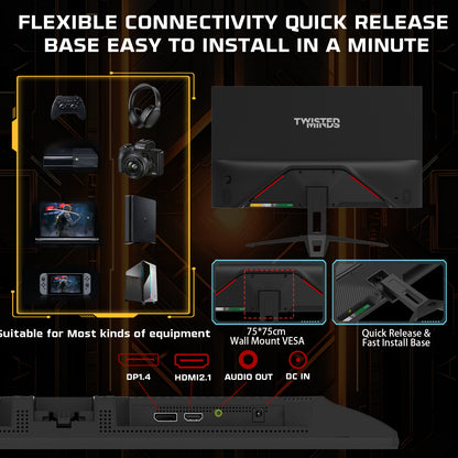 Twisted Minds ECO SERIES 24” FHD, 120hz, 1MS, HDMI 2.1 & DP 1.4 Gaming Monitor - TM24FHD120IPS