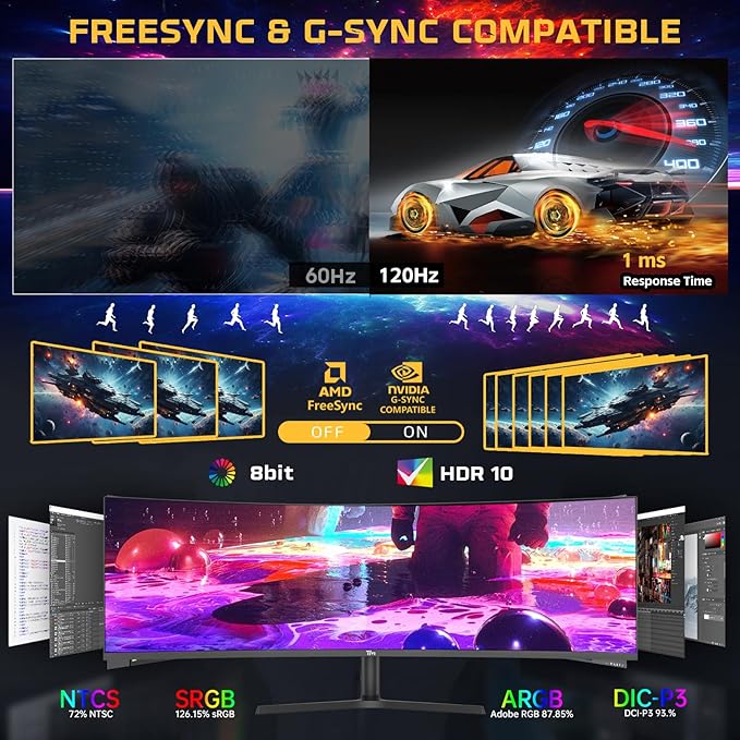 Twisted Minds Eclipse Pro 49 inch WQHD curved monitor 120Hz - side view