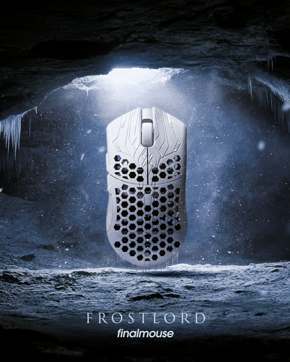 Finalmouse Wireless Gaming Mouse, Frost White, 33g Ultra-Lightweight, 8000Hz Polling Rate, Carbon Fiber Composite, ULX Frostlord, for Esports Gaming SKU: ULX Frostlord