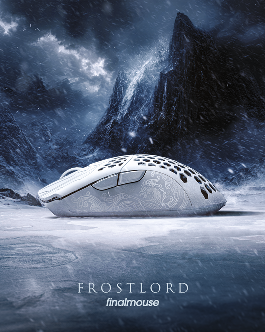 Finalmouse Wireless Gaming Mouse, Frost White, 33g Ultra-Lightweight, 8000Hz Polling Rate, Carbon Fiber Composite, ULX Frostlord, for Esports Gaming SKU: ULX Frostlord