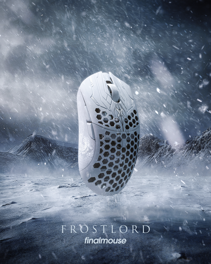 Finalmouse Wireless Gaming Mouse, Frost White, 33g Ultra-Lightweight, 8000Hz Polling Rate, Carbon Fiber Composite, ULX Frostlord, for Esports Gaming SKU: ULX Frostlord